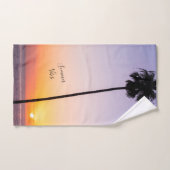 Coucher de soleil violet orange California Palm Tr (Serviette à main)