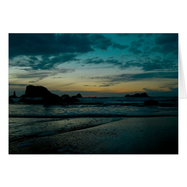 Coucher du soleil 02 de côte de l'Orégon (Devant Horizontal)