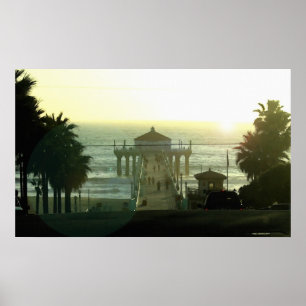 Coucher du soleil 36 x de plage de Hermosa affiche