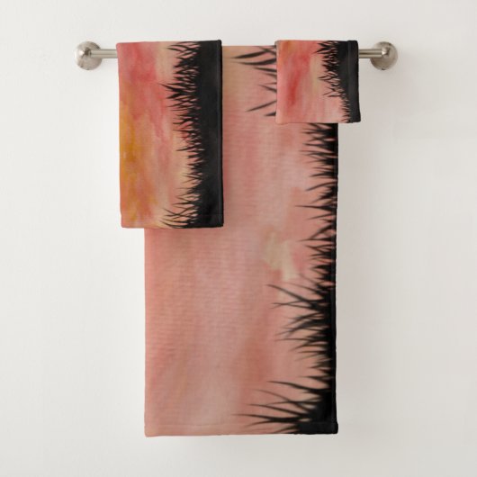 Coucher du soleil Aquarell/Tusche - Badhan (En situation)