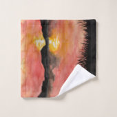 Coucher du soleil Aquarell/Tusche - Badhan (Gant de toilette)