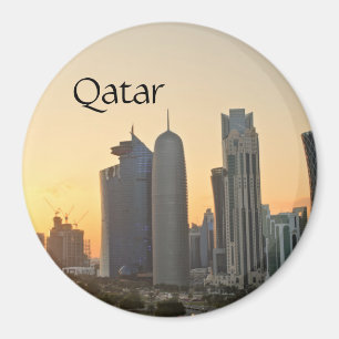Coucher du soleil au-dessus de Doha, aimant du