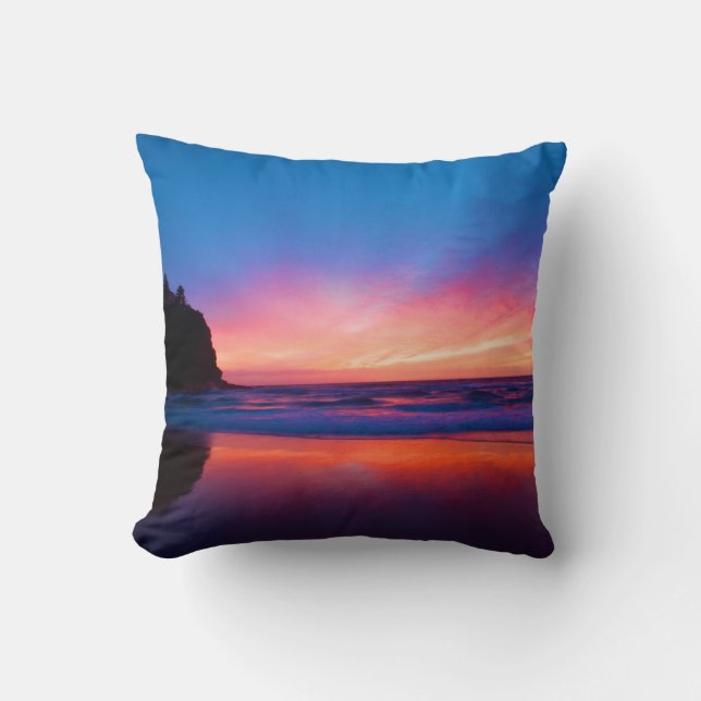 Coucher du soleil au-dessus du coussin de jet de (Recto)