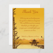 coucher du soleil chaud du carte de remerciements (Devant / Derrière)