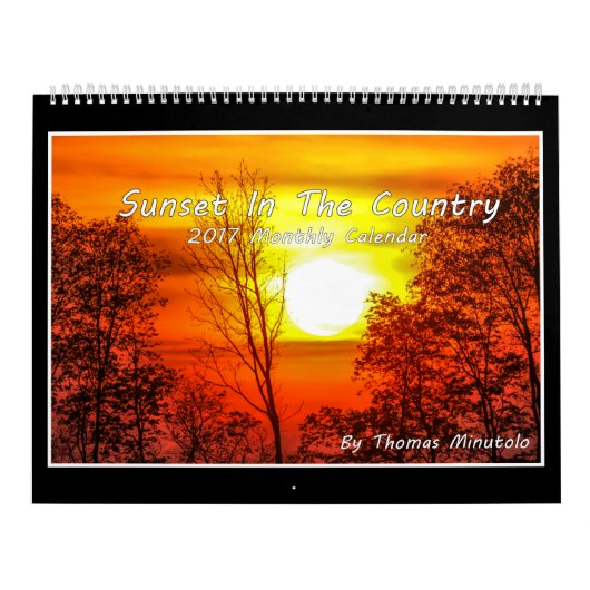 Coucher du soleil dans le calendrier du pays 2017 (Protection)