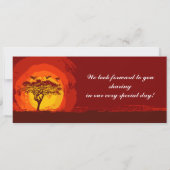 Coucher du soleil dans le faire-part de mariage de (Dos)