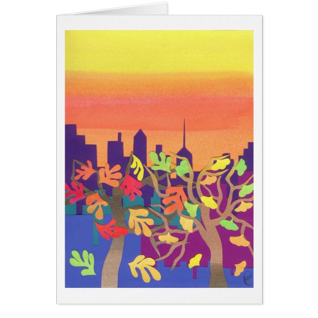 Coucher du soleil de chute au-dessus de NYC (Devant)