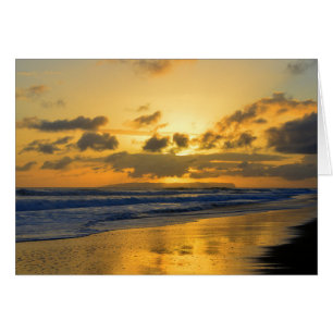 Coucher du soleil de plage de Kauai, Niihau sur