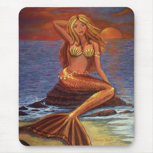 Coucher du soleil de sirène - tapis de souris (Devant)