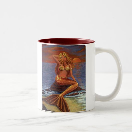 Coucher du soleil de sirène - tasse (Droit)
