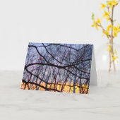 Coucher du soleil et une carte de voeux vierge (Fleur jaune)