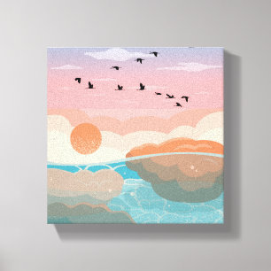 Coucher du soleil Gradient Wall Art Toile enrobé