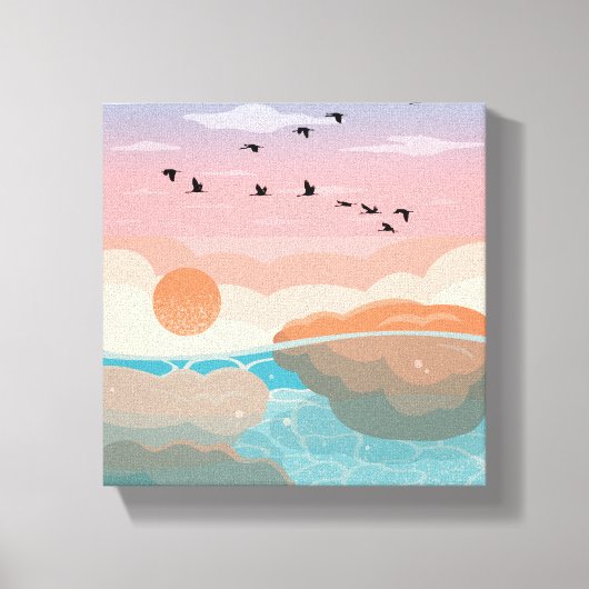 Coucher du soleil Gradient Wall Art | Toile enrobé (Recto)