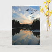 Coucher du soleil "pensant à vous" carte pour (Fleur jaune)