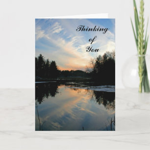 Coucher du soleil "pensant à vous" carte pour