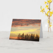 Coucher du soleil près de carte pour notes vide (Fleur jaune)