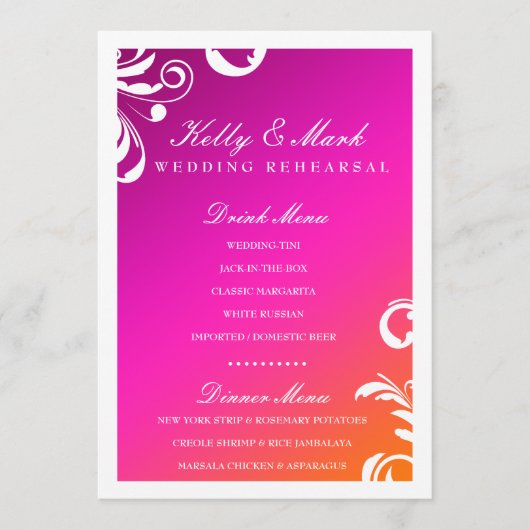 coucher du soleil sauvage de menu de boissons de (Devant)