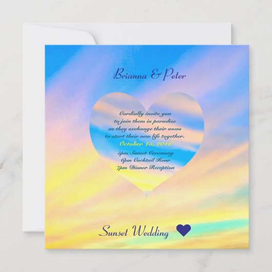 Coucher du soleil | Semi-brillant faire-part de ma (Devant)