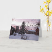 Coucher du soleil sur la carte de voeux de blanc (Fleur jaune)