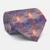 Coucher du soleil sur la cravate orageuse de mers (Roulé)