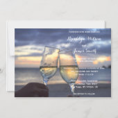 Coucher du soleil sur la plage Invitations de mari (Recto)