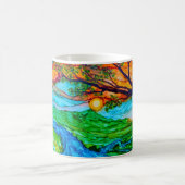 Coucher du soleil sur la tasse de café de (Centre)
