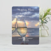 Coucher Du Soleil Sur Le Menu Mariage De Plage (Debout devant)