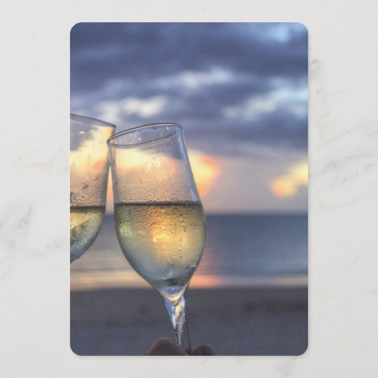 Coucher Du Soleil Sur Le Menu Mariage De Plage (Dos)