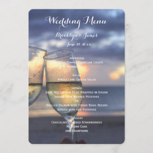 Coucher Du Soleil Sur Le Menu Mariage De Plage