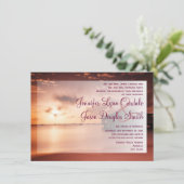 Coucher du soleil sur le port de plage Invitations (Debout devant)