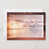 Coucher du soleil sur le port de plage Invitations (Devant)