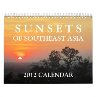 Couchers du soleil de calendrier d'Asie du Sud-Est