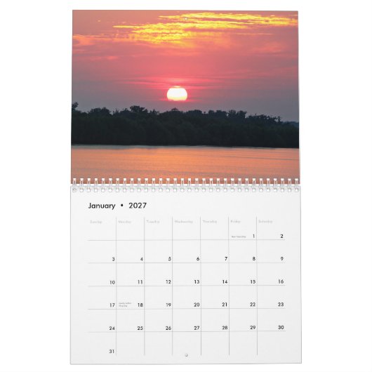 Couchers du soleil sur le calendrier du Golfe du (Jan 2027)