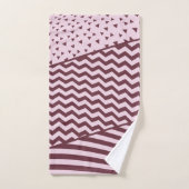 Couches - Rouge foncé et rose pâle - Ensemble de s (Serviette à main)