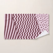 Couches - Rouge foncé et rose pâle - Ensemble de s (Serviette à main)