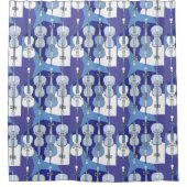 Coucou bleu et blanc Motif rideau de douche (Devant)