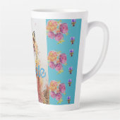Coucou Red Fox Animal Turquoise Roses Latte Mug (Droite)