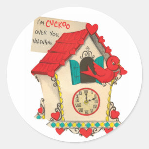 Coucou sur vous   Valentine   Stickers ronds