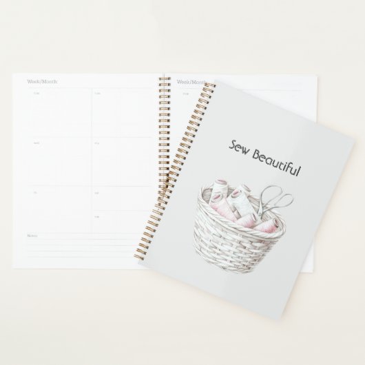 Coudre Beau Panier de Fil Rose Blush Blanc (Devant avec enveloppe)