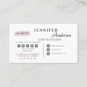 Coudre Carte de visite concepteur de mode  (Dos)