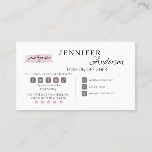 Coudre Carte de visite concepteur de mode (Dos)