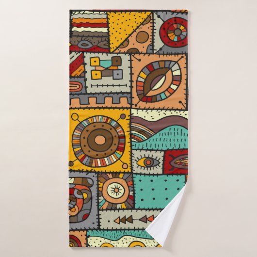 Coudre des morceaux de tissu dans un style patchwo (Serviette de bain)