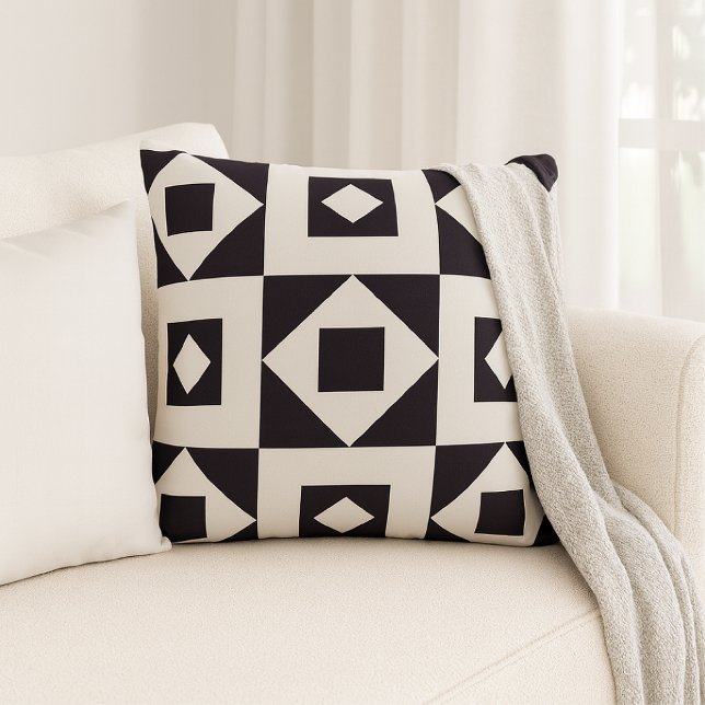 Couette minimaliste Noir et blanc Coussin (Créateur téléchargé)