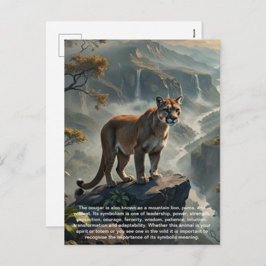 Cougar-Briefkaart Feestdagenkaart (Voorkant / Achterkant)