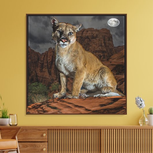 Cougar Canvas afdrukken (Insitu (Woonkamer))