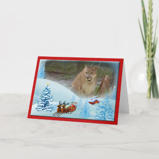 Cougar Christmas-Wenskaart Feestdagen Kaart