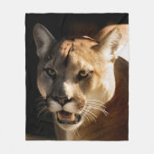 Cougar Face Wildlife Fleece Blanket (Voorkant)