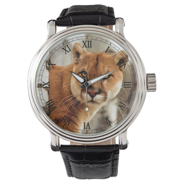 Cougar fotoschilderen horloge (Voorkant)