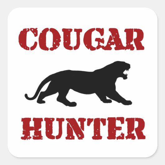 Cougar Hunter Vierkante Sticker (Voorkant)