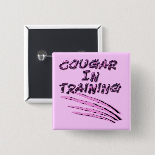 Cougar in training Square Button (Voorkant /achterkant)